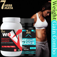 7Herbmaya Weight Grow Capsule/Muscle Building Combo/Weight Gain Powder/Weight Gain Powder Combo(500 G, 60 Cap)
