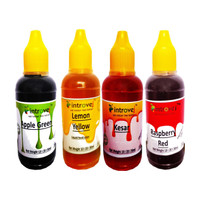 INTROVEJ Apple Green, Lemon Yellow, Kesar, Raspberry Red, Liquid food Colour Pack of 4 Multicolor(40 ml)