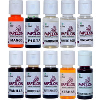 PAPILON Assorted Culinary Essence (20 Ml X 10 Bottles) Mixed Fruit Liquid Food Essence(20 ml)