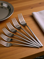 Kodenipr Club Stainless Steel Serving Fork Set(Pack of 6)