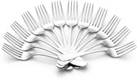 Fanqew 12 Pieces Stainless Steel Dinner Forks Set - Fork Set Disposable Stainless Steel Serving Fork Set(Pack of 12)