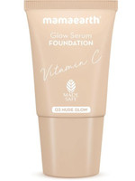 Mamaearth Glow Serum Foundation Mini Tube with Vitamin C & Turmeric for 12-Hour Long Stay Foundation(Nude Glow, 18 ml)