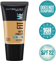 MAYBELLINE NEW YORK Matte+Poreless Liquid Tube Foundation(330 Toffee, 18 ml)