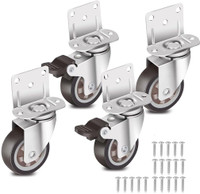 STHIRA Heavy Duty Caster Wheels 2 Inch Set of 4 L Shaped Rubber Swivel Casters for Bar Stool Wheels(Furniture Parts, Rubber)