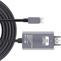 RyzCare USB C to HDMI Cable Adapter Gaming Adapter(Grey, For PC, Mac OS)