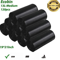 EcoBin Dust bin bag with detachable thread Medium 13 L Garbage Bag  Pack Of 120(120Bag )