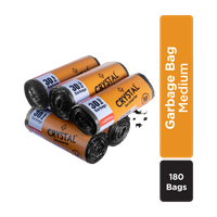 CRYSTAL Heavy Duty Medium 180 Bags Garbage Bag  Pack Of 180(180Bag )