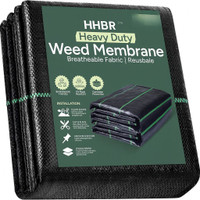 HHBR Weed Mat 0.75 X 10 Meter Length 110 GSM Garden Weed Fabric Heavy-Duty Weed Block Garden Mulch(Black 0.8 kg)