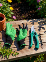 DEBS CARE Garden Scissors Pruning Flower Cutter Trimmer & Gloves with Built in Claws Gardening Shoulder Glove