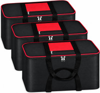 Tiarakrafts Pack Of 3 Big Size Underbed Storage Bag Water Proof for Storing Blanket 3(Black, Red)