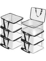 ultimatefashionista Multipurpose Transparent Storage Bag for Clothes, cloth organizer Garment Cover PVC Packing storage box for clothes storage bag Pack - 6 Saree Cover, Toys, Stationary (Black, Transparent)(Multicolor)