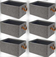 VENDIFY PACK OF 6 Cloth Organizer For Wardrobe Storage Bag Box Closet Drawer Organizers for Clothes Clothes Storage Box for Wardrobe Cloth, Saree, Towel, Blanket(Grey)