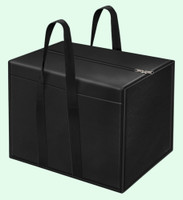 STORITE Big Storage Organizer Bag Underbed Organizer with Zipper for Clothes, Blankets, and Accessories Zipper Closure and Handle - 57x40.5x36.8 cm(Black)