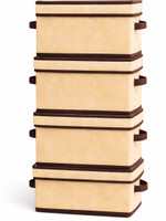 crafty craft Multipurpose Foldable Fabric Storage Box with Lid & Handles for Clothes, Laundry, Towels Wardrobe and Home Storage Organizer Set of 4(Beige)