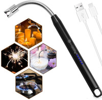 Hiwaga Electric Lighter for Candles Rechargeable Electric Gas Lighter Home Use Candle Lighter Plasma Lighter Flameless Windproof USB Lighter USB Charger, USB Cable(Multicolor)