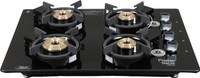 Prestige Svachh Efficia-04 AI|8mm Thick superior Toughened Glass|Cast Iron Pan Support Glass Automatic Hob(4 Burners)