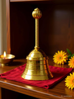 ashvee PREMIUM TANJORI GADDA GHANTI Aluminium Pooja Bell(Gold, Pack of 1)