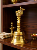 UAPAN Brass Bell Nandi-4" Brass Pooja Bell(Gold, Pack of 1)