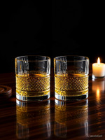 okechuku (Pack of 2) ok Premium Glasses Scokch, Wine, Juice, Water, Parties, Bar, Restaurant Glass Whisky Glass(300 ml, Glass, Clear)