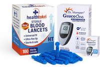 Healthtokri 100 Lancets and Dr. Morepen Bg03 Meter with 25 strips Combo Glucometer Lancets(100)