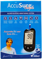 AccuSure SIMPLE METER WITH 25 STRIPS Glucometer(Black)