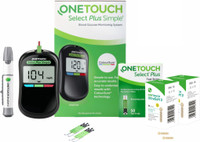 OneTouch Select Plus Glucometer with 50 strips with 50 lancets Glucometer(Black)
