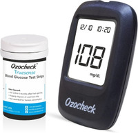 Ozocheck Truesense Glucometer Fully Automatic Blood Sugar Testing Machine with 50 Strips, Glucometer(Black)