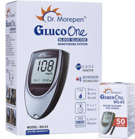 Dr. Morepen BG03 with 50 Strips (Combo Kit) Glucometer(Black & Grey)