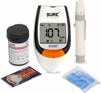 NISCOMED Surescreen Glucose Accurate Blood Sugar testing Painfree Monitor with 20 Strips Glucometer(White)