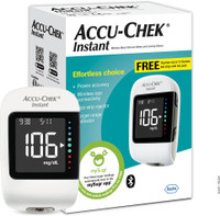 ACCU-CHEK Instant (with Bluetooth) Glucometer(White)