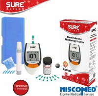 NISCOMED Sure Screen Glucose Blood Sugar Testing Monitor Machine Glucometer(White)