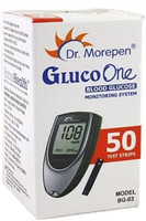 Dr. Morepen GLUCO ONE BG-03 50 STRIP PACK OF 1 Glucometer(Black)