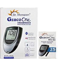 Dr. Morepen BG-03 GlucoOne Blood Glucose Monitor Glucometer with 25 Strips Glucometer(Multicolor)