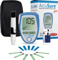 AccuSure Glucometer Machine Comes with 25 Test Strips & 10 Lancet Glucometer(Blue)