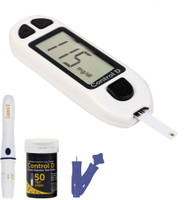 Control D White 50 Strips & Glucometer(White)