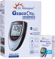 Dr. Morepen BG-03 with 25 strips Glucometer(Black, Grey)