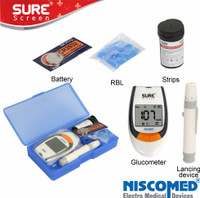 NISCOMED Sure screen for Simple & Accurate Blood Sugar testing with 75 Strips Glucometer(White and Grey)