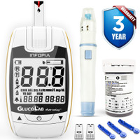 K-life Glucolab Fully Automatic Blood Glucose Check Sugar Testing Machine 50 Strips Glucometer(White)