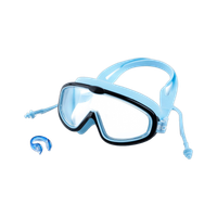BOLDFIT Swimming Goggles for Kids UV Antifog Adjustable Strap Ear & Nose Plug Swimming Goggles(Blue)
