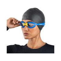 BOLDFIT Adult Swimming Goggles Men & Women Airtight UV Adjustable Strap Swimming Goggles(Blue, Yellow)