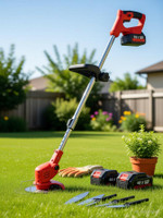 Wengonvila Lawn Cutter Without Wheel | Cordless Rechargeable Trimmer,Home Garden Tool Cordless Grass Trimmer(Manual Feed)