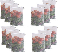 FAB ELLITE Reusable Fridge Vegetable storage Net bags for Fruits Pack of 12 Grocery Bags(White)