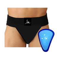 Koel Combo of Cricket Supporter and Abdomen Support AD (Men) Abdominal Guard(Black)