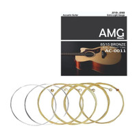 AMG Music Acoustic Guitar String Set of 6 Light Stainless Steal String for Acoustic Guitar Guitar String(6 Strings)
