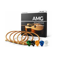 Urban Infotech Acoustic Premium Acoustic Guitar Strings Set with Colorful Picks for Smooth Playing Guitar String(6 Strings)