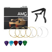 AMG Music Acoustic Full String Set With Capo For Guitar, Electric, Ukulele Guitar String(6 Strings)