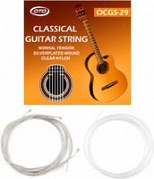 OTO Classic Guitar Strings (028-.043 guage)Silver Plated Nylon String Set Guitar String(6 Strings)