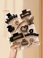Prityka Beauty Hair Claw Clip Clutcher Ponytail Holder Jaw Clamps for Women & Girls 7p Hair Claw(Multicolor)