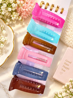 DELEENA Creamy Shades Banana Hair Claw Clips For Women & Girls|| Pack of 6|| Banana Clip(Pink)