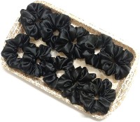 Beauty World Luxury Satin Scrunchies Pastel colors,Anti-Hair-Breakage, Hair Ties (PACK OF 12) Rubber Band(Black)